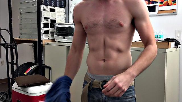 IR white stud gets fucked in POV by black in office