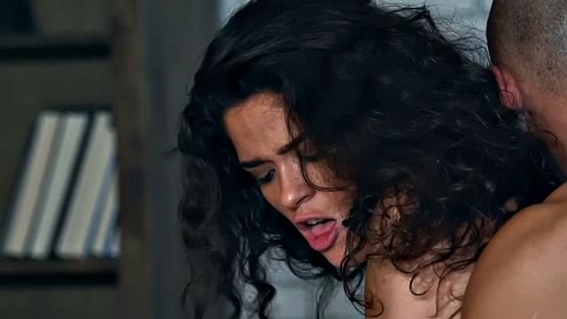 Bisexual menage a trois with curly beauty