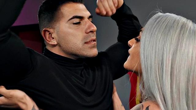 Busty trans sucks before bareback sex with bf