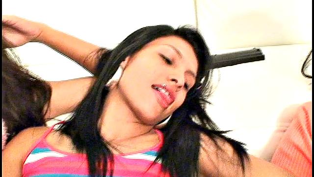 Three hot lesbians finger and play with each other's