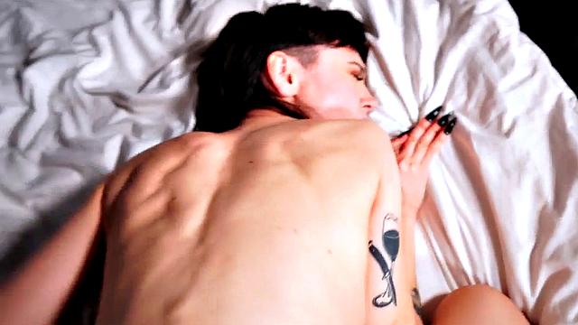 POV goth masturbating and teasing