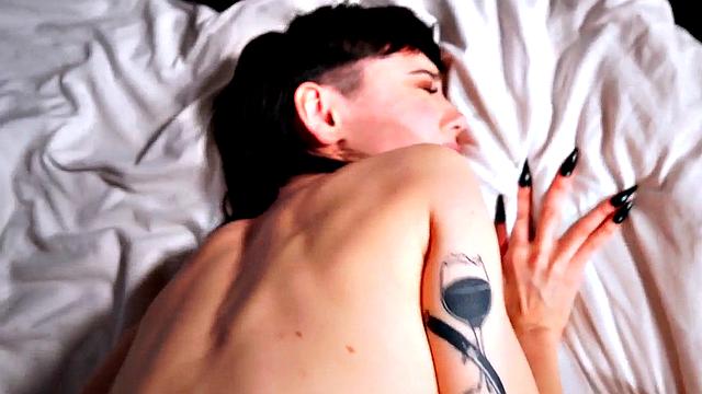 POV goth masturbating and teasing