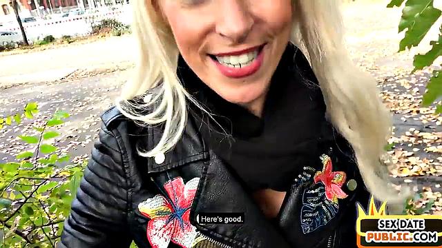 Outdoor public BJ German MILF gets fucked in hotel