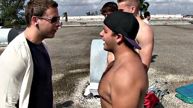 Hazed str8 studs fucked outdoors and in dormitory 3some