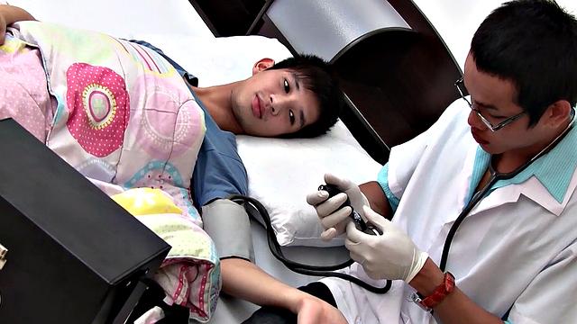 Asian twink barebacked by doctor during home visit