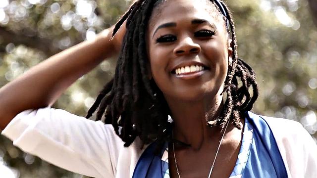 A bald ebony teen deepthroat and ride a black guy's hard cock in nylons