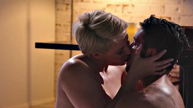 Titfucking massaging MILF fucked in cunt in missionary