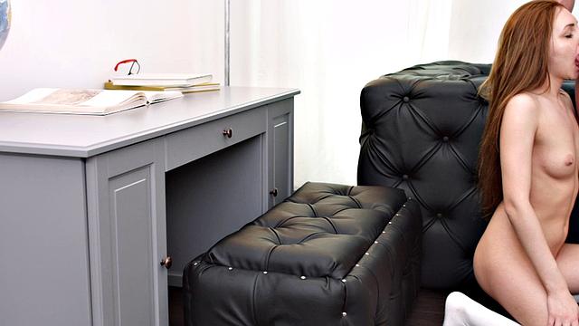 Small Titted Redhead Veronika Fare Sucks on Cock and Gets Fucked