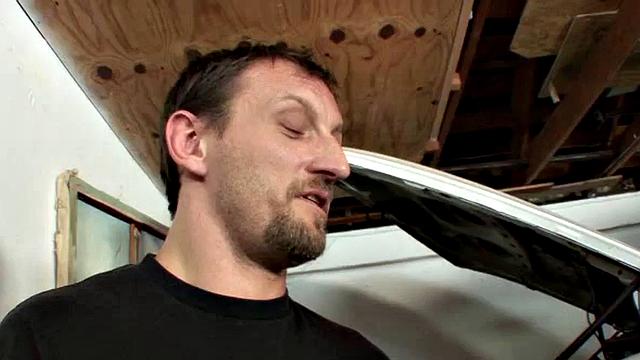 Teen takes grandpa in garage