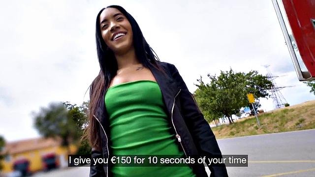 Picked up babe POV fucked outside after casting