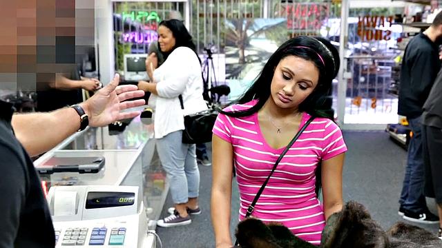 A tattooed office slut get her tight pussy pounded and take cash