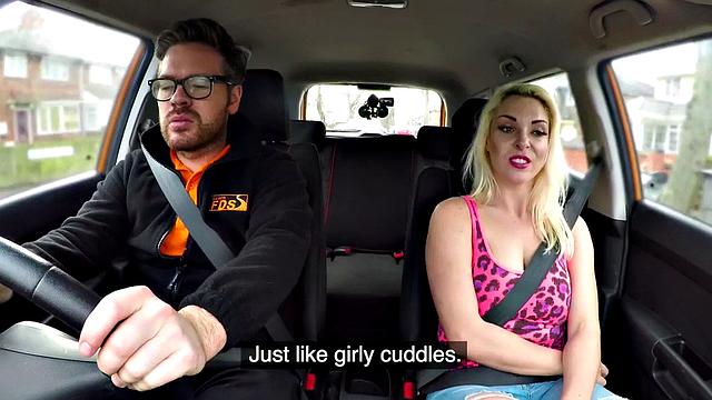 Busty MILF with big ass and big boobs pussyfucked in car