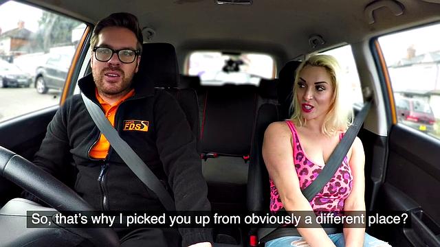 Busty MILF with big ass and big boobs pussyfucked in car