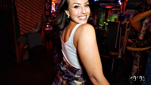 The Brunette Banged at the Bar