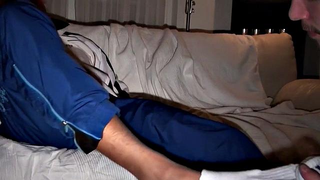 Sneakers fetish stud fucked by BF after cocksucking