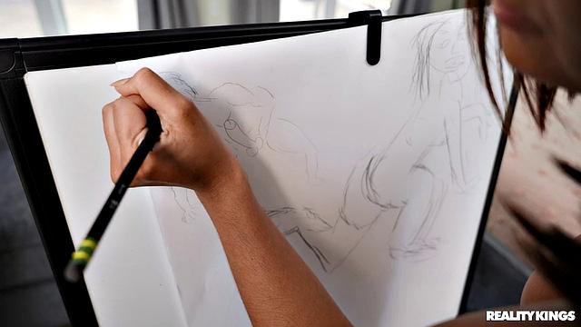 Виолет Старр позирует голой для Рики Джонсона и получает страстный секс прямо на глазах у зрителя.