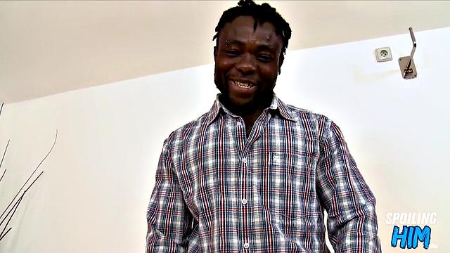 Nasty ebony assfucked at casting