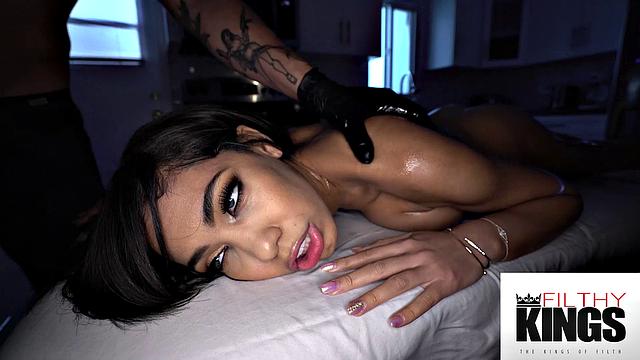 FilthyMassage - HOT BIG TITTIED Brunette Dripping And Oil And Fucked Hard