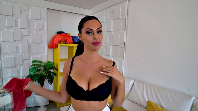 Big titted maid fucked by huge dick in wet hole