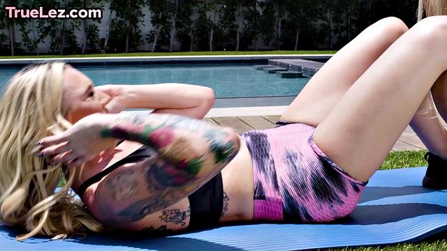 Busty babe pussyfucked by her GF