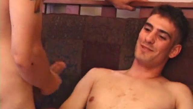 These friends have been through a lot together, and now they are going to jerk off together. Apparently the two are happy to do it, so side-by-side they sit and jerk off for your viewing pleasure.