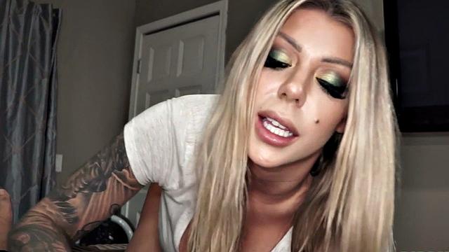 Kinky stepdaughter with tattoos talks dirty before getting pounded in POV