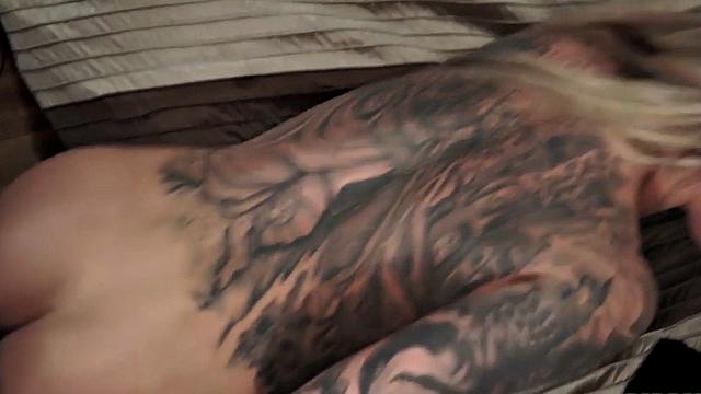 Kinky stepdaughter with tattoos talks dirty before getting pounded in POV