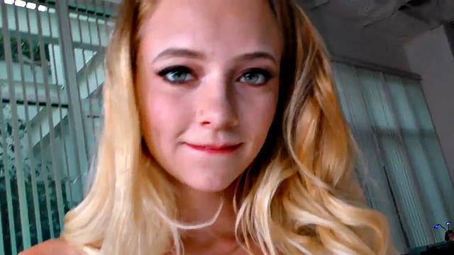 POV tugjob 21yo amateur GF spoils oiled cock of BF