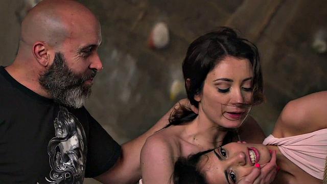 Public slut bound and facefucked outdoors