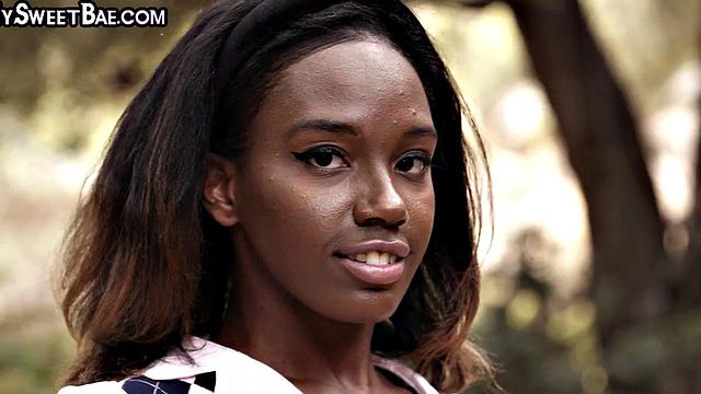 Upskirt nubian teasing with her moist pussy