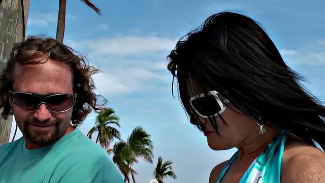 Hot blonde driver Dangerously goes wild in reverse cowgirl ride with her big tits out