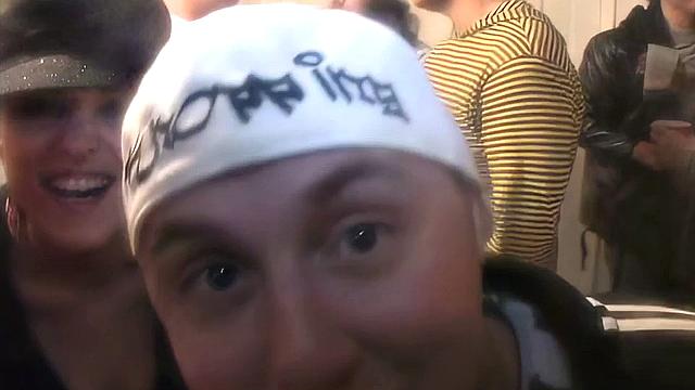 Filthy teen slut goes down on cock