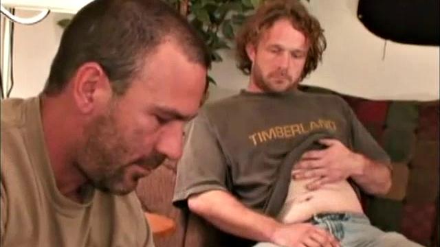 Eric and Joey are both sexy guys, but it looks like nerves played a big role in this video ending up less successful than I'd hoped for. Married and gruff Eric got excited quickly, and Joey acted shu.