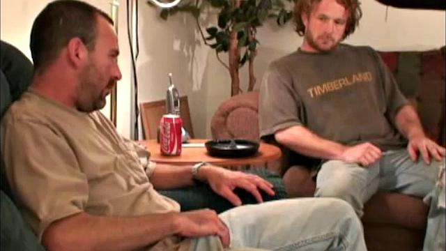 Eric and Joey are both sexy guys, but it looks like nerves played a big role in this video ending up less successful than I'd hoped for. Married and gruff Eric got excited quickly, and Joey acted shu.