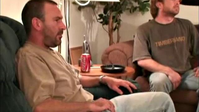 Eric and Joey are both sexy guys, but it looks like nerves played a big role in this video ending up less successful than I'd hoped for. Married and gruff Eric got excited quickly, and Joey acted shu.