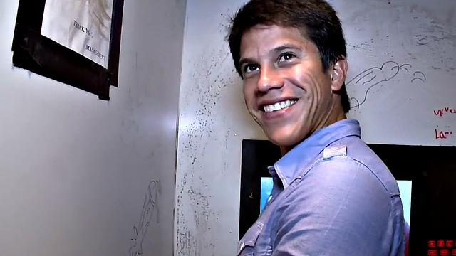 Fooled Asian dude gets gloryhole gay oral