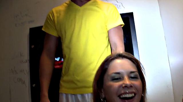 Fooled Asian dude gets gloryhole gay oral