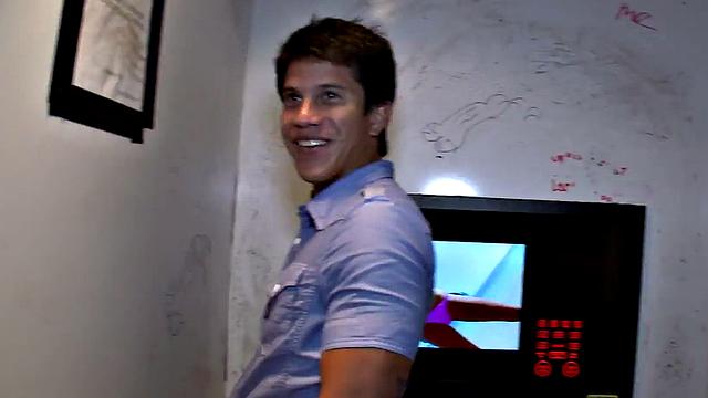 Fooled Asian dude gets gloryhole gay oral