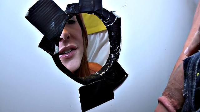 Fooled Asian dude gets gloryhole gay oral