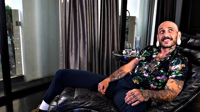 MTF guy rims the asshole of busty TS MILF with big boobs