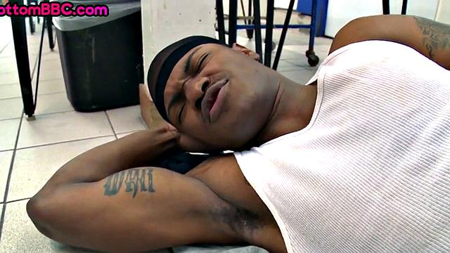 Real Black thug public fucked in laundry by white top