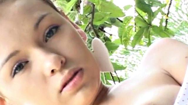 Cute teen masturbating outside