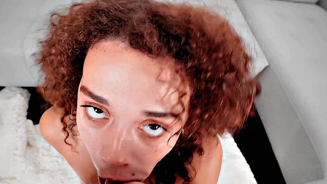 Throated - Ebony Redheaded Knows How Deep To Shove A Cock Down Her Throat