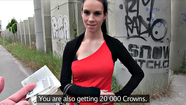 Wannabe Model Bounces On Stranger's Dick In Public