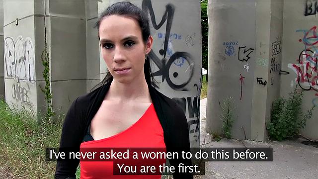 Wannabe Model Bounces On Stranger's Dick In Public