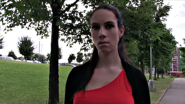 Wannabe Model Bounces On Stranger's Dick In Public