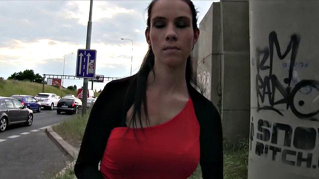 Wannabe Model Bounces On Stranger's Dick In Public