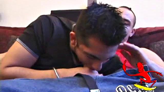 Straight boy Bradley Shaw and openly gay Alex McDaniel are watching a straight porn video. Alex goes for Bradley's cock, and Bradley does the same.