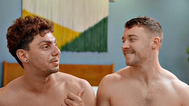 Muscled eager jock assfucks handsome BF in doggystyle