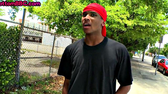 Real Black thug picked up and drilled outdoor